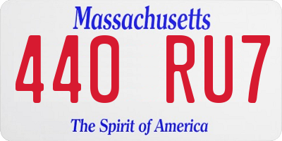 MA license plate 440RU7