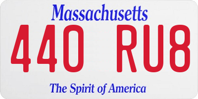 MA license plate 440RU8