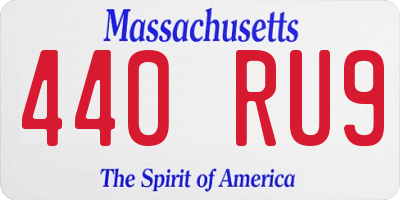 MA license plate 440RU9