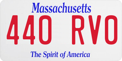 MA license plate 440RV0