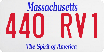 MA license plate 440RV1