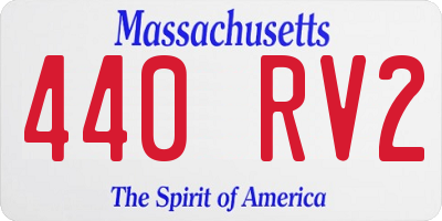 MA license plate 440RV2