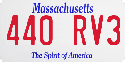 MA license plate 440RV3