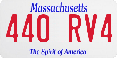 MA license plate 440RV4