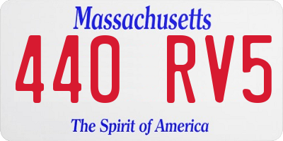 MA license plate 440RV5