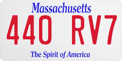 MA license plate 440RV7