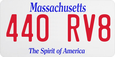 MA license plate 440RV8