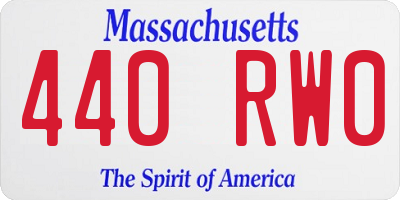 MA license plate 440RW0