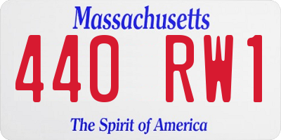 MA license plate 440RW1