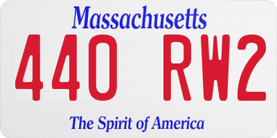 MA license plate 440RW2