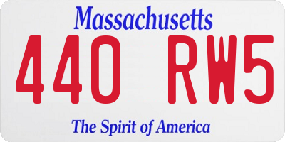 MA license plate 440RW5