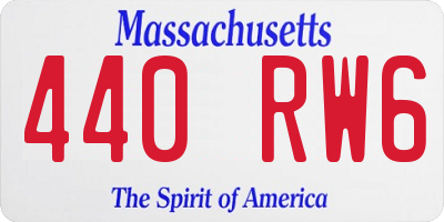 MA license plate 440RW6