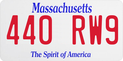 MA license plate 440RW9