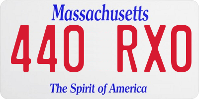MA license plate 440RX0