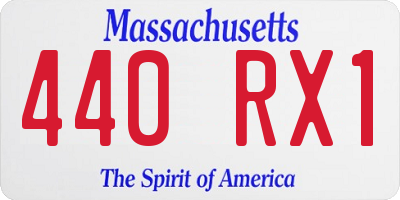 MA license plate 440RX1