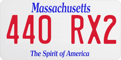 MA license plate 440RX2