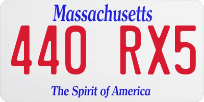 MA license plate 440RX5