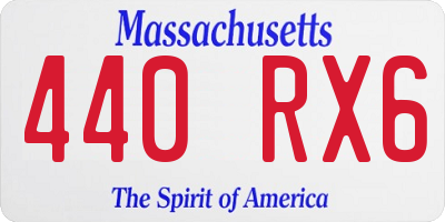 MA license plate 440RX6