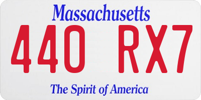 MA license plate 440RX7