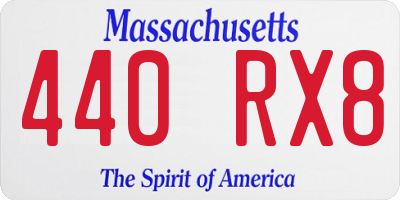 MA license plate 440RX8