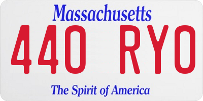 MA license plate 440RY0