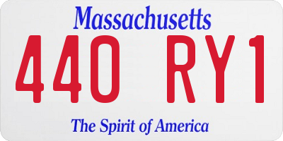 MA license plate 440RY1