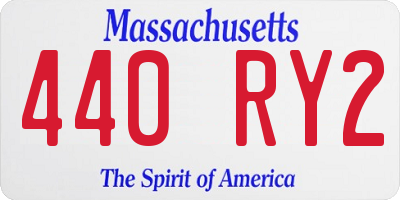 MA license plate 440RY2