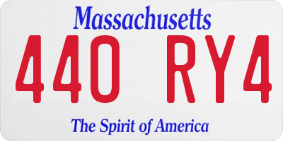 MA license plate 440RY4