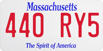 MA license plate 440RY5