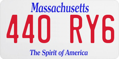 MA license plate 440RY6