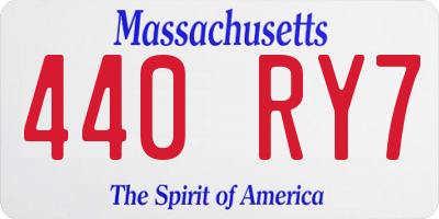 MA license plate 440RY7