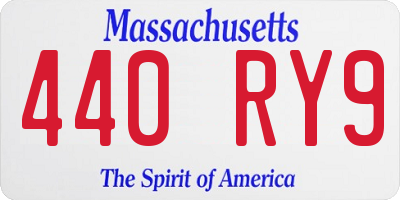 MA license plate 440RY9
