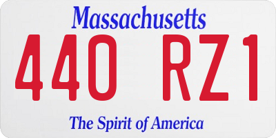 MA license plate 440RZ1