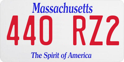 MA license plate 440RZ2