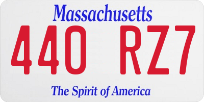 MA license plate 440RZ7
