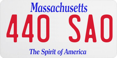 MA license plate 440SA0