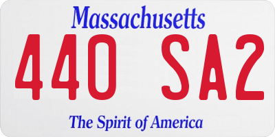 MA license plate 440SA2