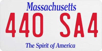 MA license plate 440SA4