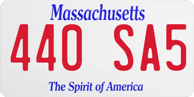 MA license plate 440SA5