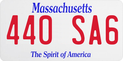 MA license plate 440SA6