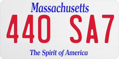 MA license plate 440SA7