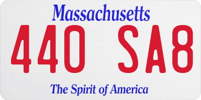 MA license plate 440SA8