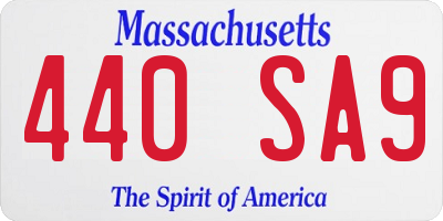 MA license plate 440SA9