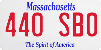 MA license plate 440SB0