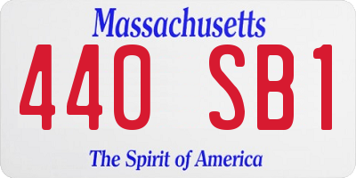 MA license plate 440SB1