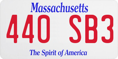 MA license plate 440SB3