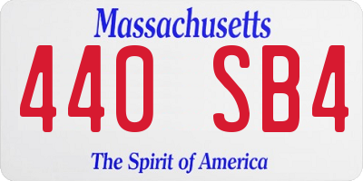 MA license plate 440SB4