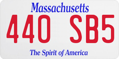MA license plate 440SB5