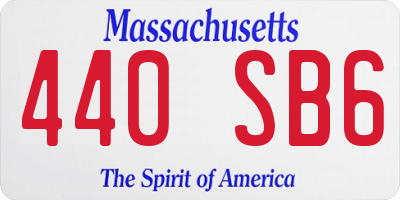 MA license plate 440SB6