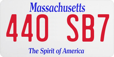 MA license plate 440SB7